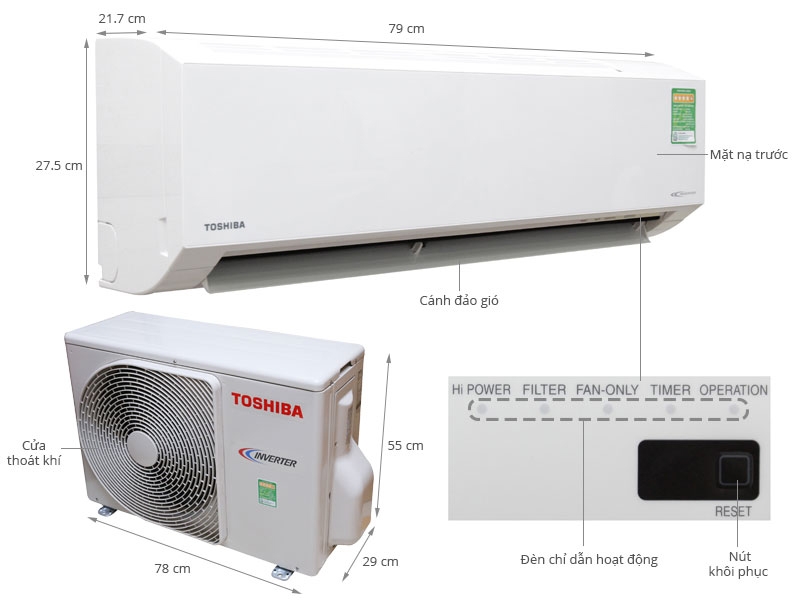 Máy lạnh Toshiba 1HP (Inverter)